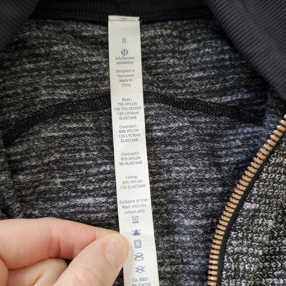 Lululemon Hooded Define Jacket Womens 8 Gray Black Heather Full Zip Yoga - Picture 3 of 7